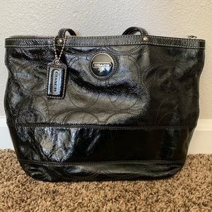 Black Patent Leather Coach Purse